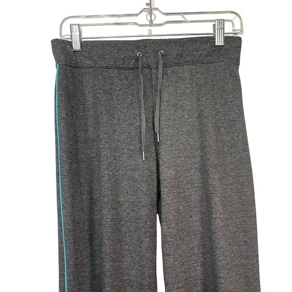 Gray Athleisure Pants Size Medium Turquoise Stripe on Leg - No brand tag - Picture 2 of 4